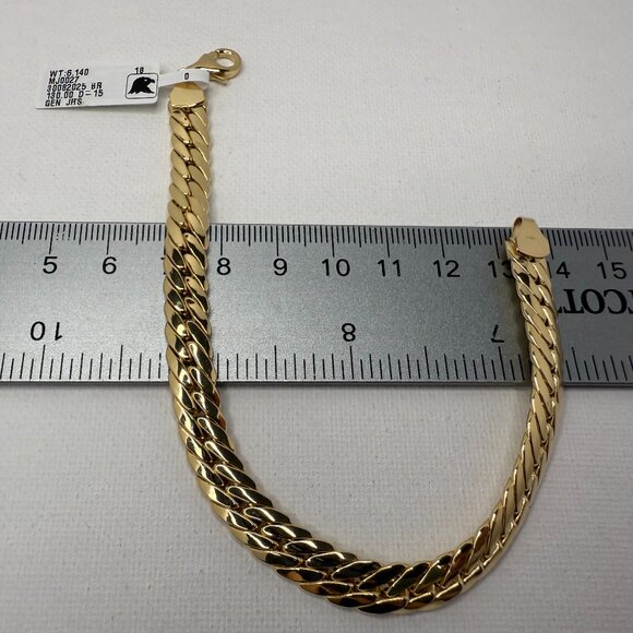 18K Genuine Gold Cobra Chain Bracelet 8" (7.7mm) - Picture 8 of 10